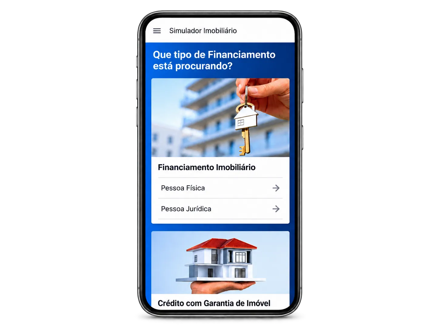 Simulador mobile de financiamento imobiliário